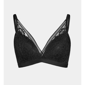 Knix "Lace Deep-V Bralette" black L (NWT)